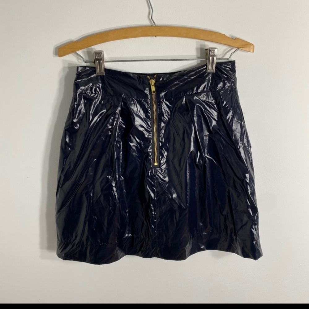 Milly Black PVC Mini Skirt Sz 0 Women’s Goth 90s